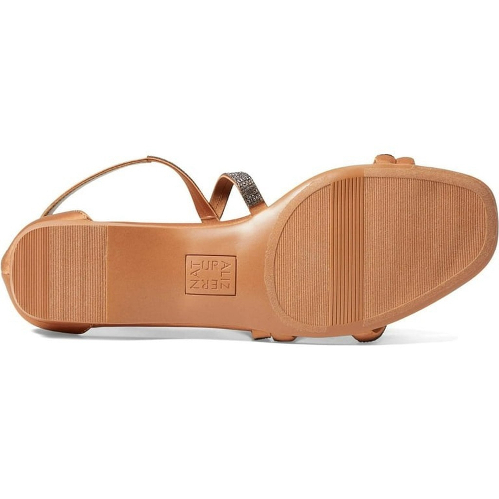 Naturalizer Women Strappy Flat ELegant Sandal SZ 9 WIDE BROWN BRONZE Embellished - Picture 4 of 14